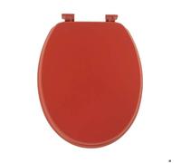 Tendance - Abattant WC MDF 18 Pouces Attaches Plastiques - Terracotta- Salle de Bain - Abattants Universel - Lunette de Toilette