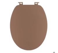 ABATTANT WC MDF 18 POUCES COUVERCLE DESIGN ET ASSISE FACON ACACIA ATTACHES PLASTIQUE - CARAMEL - Tendance