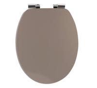 Tendance Abattant WC MDF 18 pouces Taupe - Fermeture avec frein de chute, attaches ABS chromé