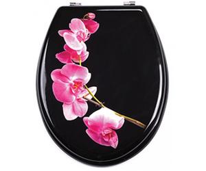 Abattant WC - MDF - Charnières Inox - LANYU - Rose et Noir MSV