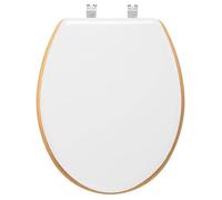 Paris Prix - Abattant WC Five - Bois blanc et naturel - Design Modern 46 cm