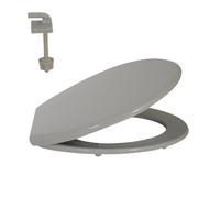 Abattant WC - MSV - Universel - Polypropylène - Gris - 46x37x3,5cm
