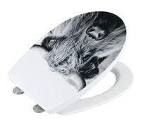 Abattant Wc Original Yak Wenko Frein De Chute, Fixation Acier Inox, Patin Anti Glisse, Installation Facile Et Rapide, Thermoplastique, 36,5x45 Cm, Gris