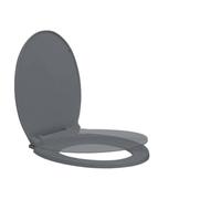 Abattant WC ovale gris avec fermeture amortie en polypropylène 42,5 x 35 cm | Convient aux toilettes standard, installation facile, charnières réglables, surface rayée, usage domestique et professionnel