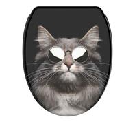 Abattant WC - SANILO - Cool Cat - Frein de chute - Déclipsable (libération rapide) - Revêtement antibactérien