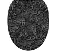 Abattant WC - SANILO - Floral - Frein de chute - Déclipsable (libération rapide) - Revêtement antibactérien