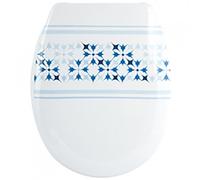 Abattant WC - Thermodur - Charnières Inox - MALTA - Bleu et Blanc MSV