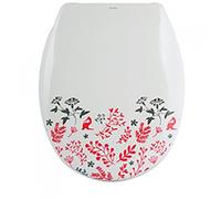 Abattant WC - Thermodur - Charnières Inox - Motif Floral MSV