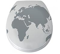 Abattant WC - Thermodur - Charnières PS - WORLD - Gris et Blanc MSV