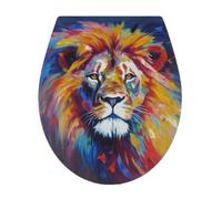 Abattant WC Thermodur, décor relief lion, frein de chute, déclipsable 1 bouton
