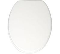 Wenko Abattant WC Valencia – MDF ovale, fixation inox, facile à nettoyer, blanc 37,5x43,5 cm