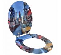 Abattant WC - VIDAXL - Multicolore 44 x 38 cm - MDF - Fermeture douce - Fixation réglable