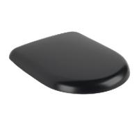 Abattant WC Villeroy et Boch Antao 8M67S1R7 ovale, dégagement rapide, fermeture en douceur, charnières en acier inoxydable, noir pur C-plus
