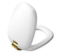 Abattant WC VitrA Plural 126-401-019 36,4 x 47,6 x 5 cm, avec fermeture ralentie et fixation rapide, coloris edelweiss/or
