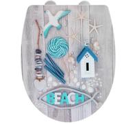 Abattant WC - WENKO - Beach - Thermoplastique - Easy Close - Fixation hygiénique