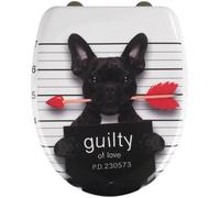 Abattant WC - WENKO - Guilty Dog - Duroplast antibactérien - Multicolore - Fixation inox