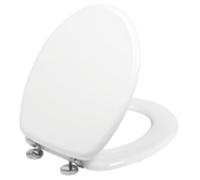 Wirquin 21230004 Abattant WC Woody en MDF blanc brillant avec charnières en inox, forme U
