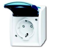 ABB 2CKA002083A0842 Prise à contact de protection IP44 gris clair (RAL 7035), bleu-vert