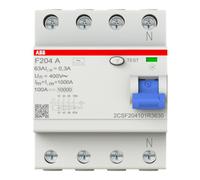 ABB Interrupteur de protection FI F204A-63/0,3 4 pôles