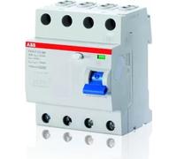 ABB Contact à coupure brusque F204 F-25/0,03, disjoncteur différentiel 4 pôles, type F, 25 A, 30 mA, 2CSF204325R1250