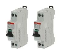 ABB Lot de 2 disjoncteurs Ph+N raccordement Vis 2A-4,5Ka - Courbe C