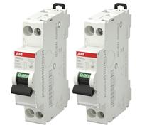 ABB Lot de 2 disjoncteurs Ph+N raccordement Vis 32A-4,5Ka - Courbe C