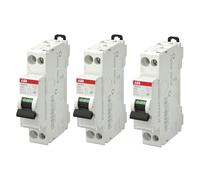 ABB Lot de 3 disjoncteurs Ph+N raccordement Vis 10A-4,5Ka - Courbe C