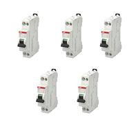 ABB Lot de 5 disjoncteurs Ph+N raccordement Vis 20A-4,5Ka - Courbe C