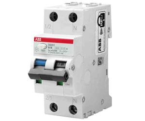 ABB RCBO System Pro M Compact DS201 Commutateur FI/LS 2 pôles, sensibilité 300 mA, montage sur rail DIN