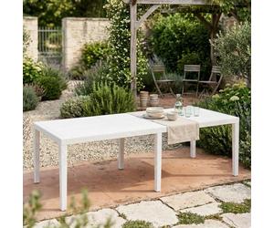 Abbaviva - Table d'extérieur, 150x90x72h cm Blanc, 10 places Italy