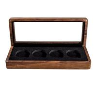 Abbdbd Coffret De Présentation en Noyer pour Pièces De Collection, Écrin en Bois, Vitrine pour Pièces De Monnaie.