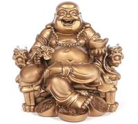 Abbdbd Statue De Bouddha Riant, Ornements Porte-Bonheur Rétro en Résine, Statue De Bouddha Chinois Feng Shui, Accessoires De Décoration pour Maison