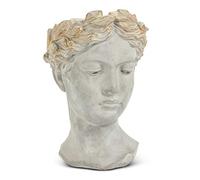 Abbott Collection Aphrodite - Grand Pot de Fleurs d'intérieur et d'extérieur - Statue de Femme fantaisiste pour Fleurs et Plantes Grasses (25,4 cm, Gris/doré)