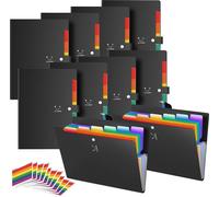 ABC Life 10 pièces porte-documents A4 extensible, 7 compartiments, porte-documents, extensible, porte-documents portable, porte-documents de bureau, porte-documents scolaire, organiseur de documents a