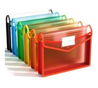 ABC life Lot de 6 Pochettes Plastique Rangement Classeur, Chemises en Plastique avec Fermeture à Pression, Format A4/Lettre - Étanche - Pour Organisation de Bureau - Couleurs Assorties