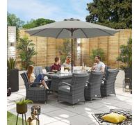 ABCCANOPY Parasol 270 cm UPF 50+ imperméable stable terrasse balcon plage gris clair