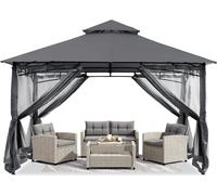 ABCCANOPY Pavillon 2.5x2.5m étanche stable résistant à l'hiver avec filet Gris