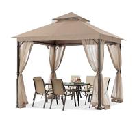ABCCANOPY Tonnelle de terrasse robuste 2,4 x 2,4 m avec moustiquaire