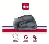 ABEIL Couette chaude Bicolore - 140 x 200 cm - Blanc et gris