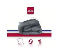 ABEIL Couette chaude Bicolore - 200 x 200 cm - Blanc et gris