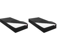 Abeil Housse de Protection Complète de Matelas, Noir, 90 x 200 cm (Lot de 2)