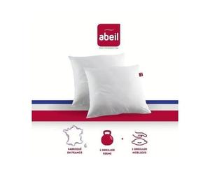 ABEIL Lot de 2 Oreillers DOUBLE CONFORT 100% Coton 60x60cm