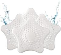 ABFLUSSHELD Tamis d'écoulement Universel en Silicone - 3+1 Tamis à Cheveux Gratuit - Tamis de Douche avec Attrape-Cheveux - Tamis d'écoulement pour Douche, lavabo, Baignoire et Cuisine