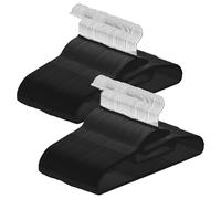 ABHENG Lot de 100 Cintres en Plastique, Ultra Robustes antidérapants avec Caoutchouc et Barre Horizontale, Ouverture en Forme de U, Antiglisse, Gain de Place, 41.5 x 0.5 x 22.5 cm, Noir, APY04100B