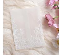 ABIDISO Lot de 50 vestes en vélin pour invitations de 12,7 x 17,8 cm - Papier vélin pré-plié, 12,7 x 17,8 cm, translucide, 130 g/m² pour invitations de mariage, fête prénatale, anniversaire (motif
