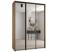 ABIKSMEBLE Armoire Davos 2 avec Porte Coulissante et Miroir - Dressing pour Chambre Adulte - Penderie Vêtements - Garde-Robe - Placard 3 Portes - Closet