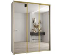 ABIKSMEBLE Armoire Davos 2 avec Porte Coulissante et Miroir - Dressing pour Chambre Adulte - Penderie Vêtements - Garde-Robe - Placard 3 Portes - Closet