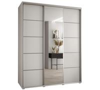 ABIKSMEBLE Armoire Davos 5 avec Porte Coulissante et Miroir - Dressing pour Chambre Adulte - Penderie Vêtements - Garde-Robe - Placard 3 Portes - Closet