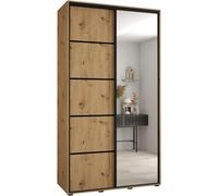 ABIKSMEBLE Armoire Davos 5 avec Porte Coulissante et Miroir - Dressing pour Chambre Adulte - Penderie Vêtements - Garde-Robe - Placard - Closet