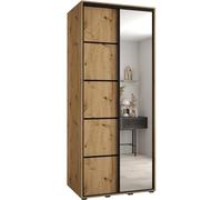 ABIKSMEBLE Armoire Davos 5 avec Porte Coulissante et Miroir - Dressing pour Chambre Adulte - Penderie Vêtement - Garde-Robe - Placard - Closet